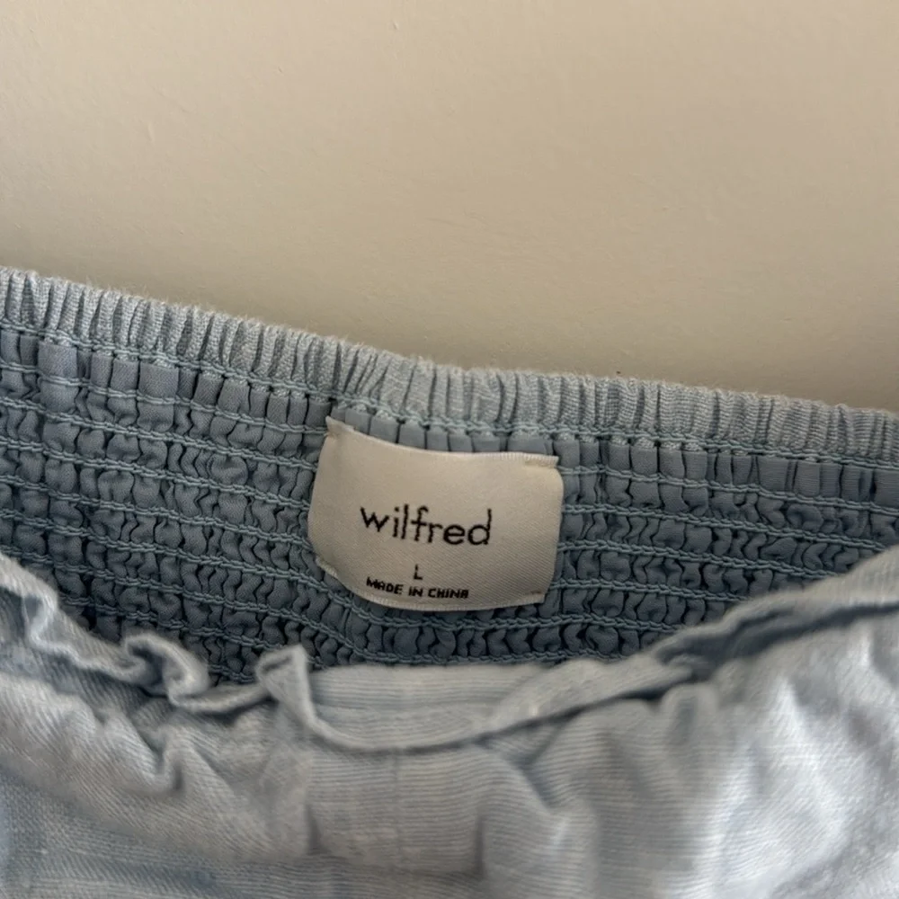Aritzia Wilfred 100% Linen Top & Skirt Set - Blue (L)